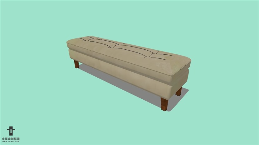 SketchUp精品床尾椅模型草图大师床尾凳模型下载-Footboard-chair-013SKP模型