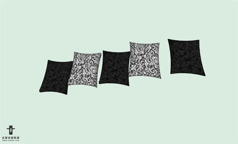 SketchUp草图大师精品布艺抱枕模型下载-pillows-511SKP模型