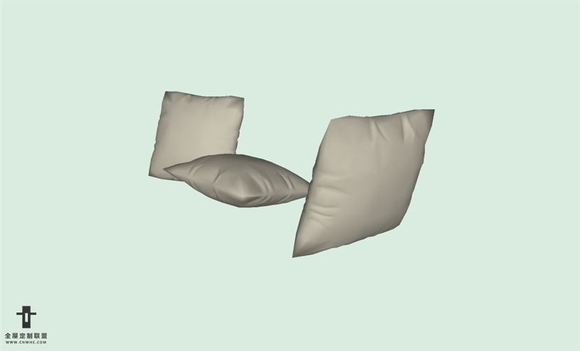 SketchUp草图大师精品布艺抱枕模型下载-pillows-518SKP模型