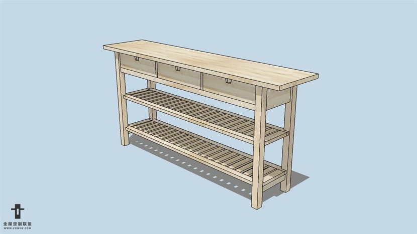 SketchUp草图大师宜家现代风格边桌skp模型下载-186SKP模型