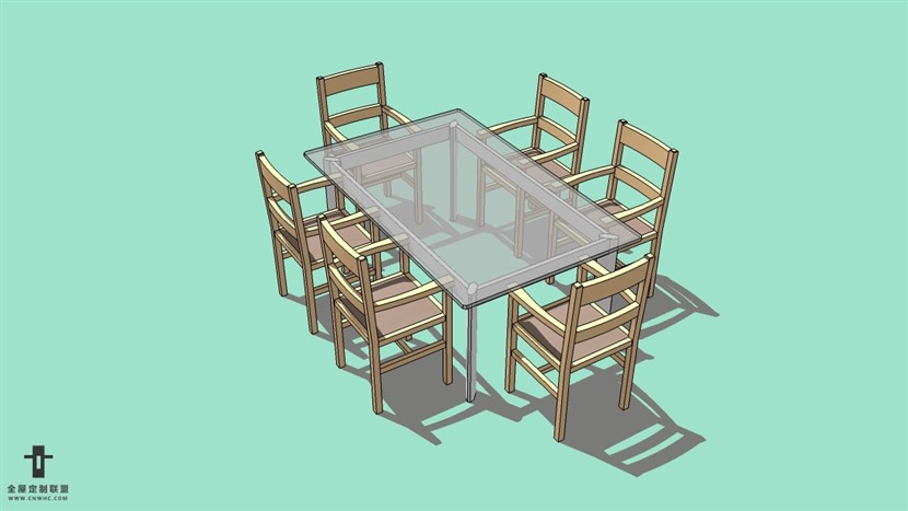 SketchUp草图大师桌椅组合模型下载-079SKP模型