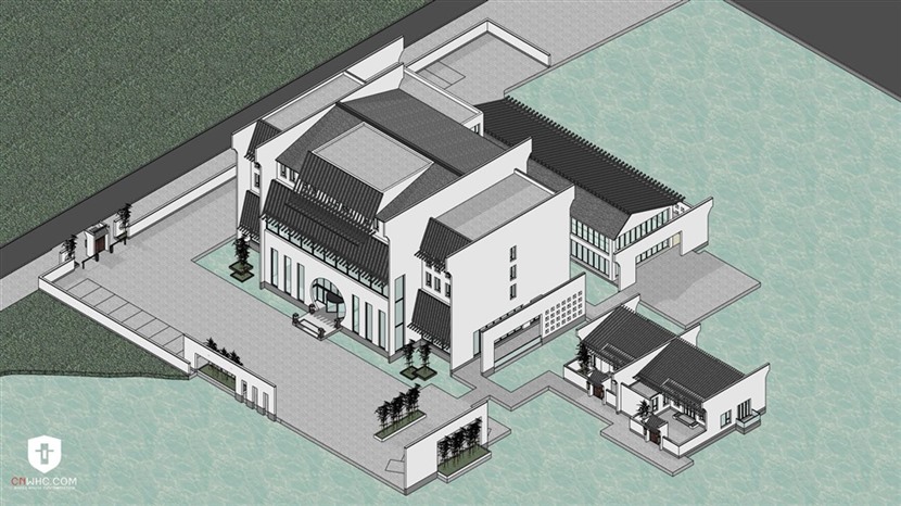 草图大师徽派建筑模型SketchUp新中式会所SU模型0213