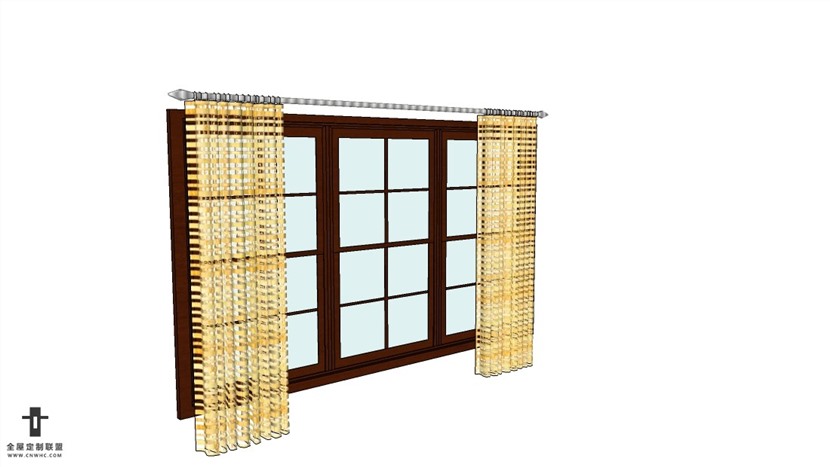 SketchUp草图大师精品布艺窗帘模型下载-416SKP模型