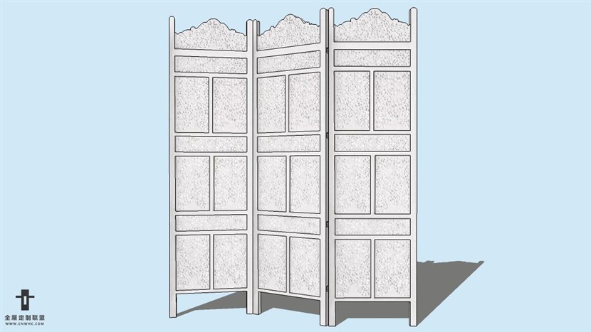 SketchUp屏风模型草图大师摆件高精度模型下载-811SKP模型