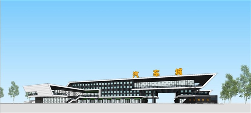 临湘汽车城SketchUp建筑设计方案模型下载392