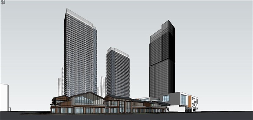 金地南京超高层综合体太古里SketchUp建筑设计方案模型下载380