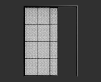 推拉门SketchUp草图大师SU模型下载0014