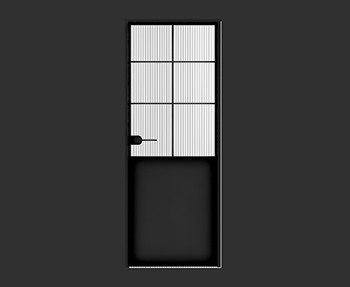 带玻璃的平开门单开门SketchUp草图大师SU模型下载0013