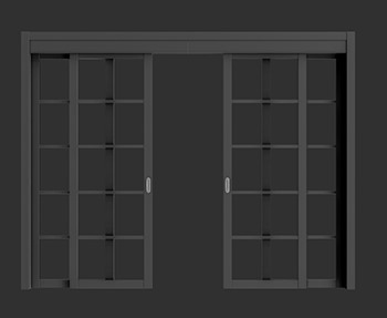 玻璃推拉门SketchUp草图大师SU模型下载0085