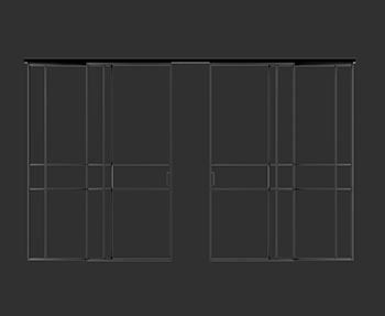 玻璃推拉门SketchUp草图大师SU模型下载2023001141