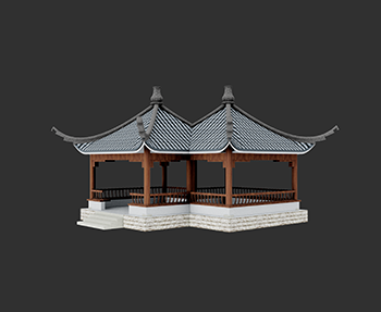 仿古建筑廊架亭廊亭子SketchUp草图大师SU模型下载202307705