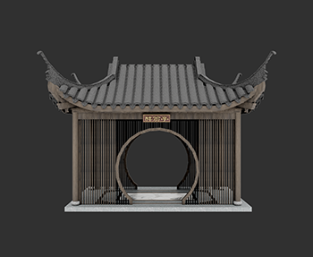 仿古建筑廊架亭廊亭子SketchUp草图大师SU模型下载202307712