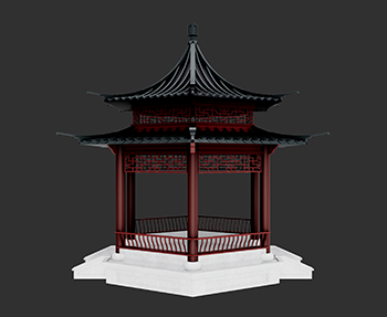 仿古建筑廊架亭廊亭子SketchUp草图大师SU模型下载202307771