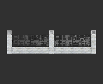 围墙景观墙SketchUp草图大师SU模型下载202306610