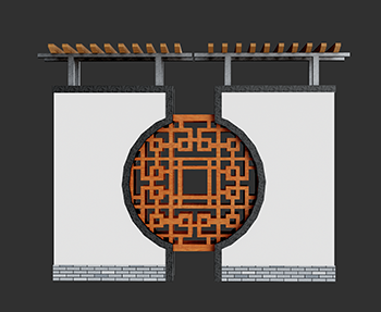 新中式景墙围墙SketchUp草图大师SU模型下载202307171