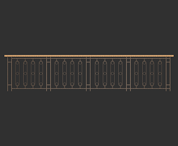 铁艺栏杆SketchUp草图大师SU模型下载202307378