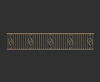 铁艺栏杆SketchUp草图大师SU模型下载202307390