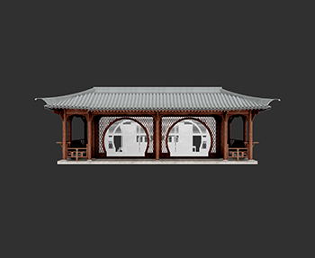 仿古建筑廊架亭廊亭子SketchUp草图大师SU模型下载202307719