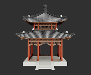 仿古建筑廊架亭廊亭子SketchUp草图大师SU模型下载202307801