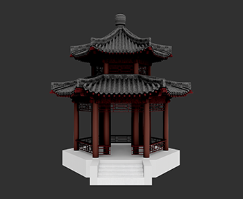 仿古建筑廊架亭廊亭子SketchUp草图大师SU模型下载202307811