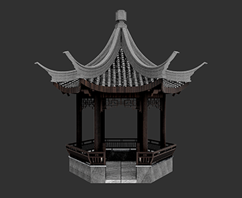 仿古建筑廊架亭廊亭子SketchUp草图大师SU模型下载202307823