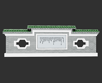 新中式景墙围墙SketchUp草图大师SU模型下载202306966