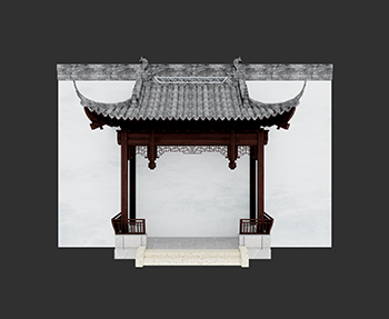 仿古建筑廊架亭廊亭子SketchUp草图大师SU模型下载202307829