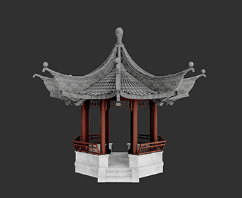 仿古建筑廊架亭廊亭子SketchUp草图大师SU模型下载202307879