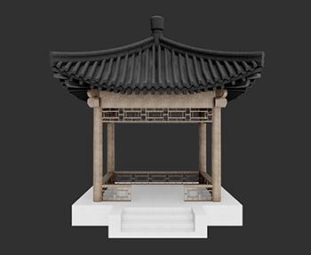 仿古建筑廊架亭廊亭子SketchUp草图大师SU模型下载202307881