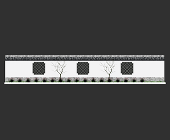 新中式景墙围墙SketchUp草图大师SU模型下载202307473