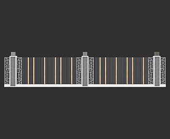 新中式景墙围墙SketchUp草图大师SU模型下载202307480