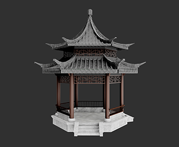 仿古建筑廊架亭廊亭子SketchUp草图大师SU模型下载202307894