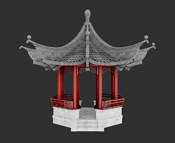 仿古建筑廊架亭廊亭子SketchUp草图大师SU模型下载202307900