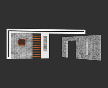 新中式景墙围墙SketchUp草图大师SU模型下载202307035