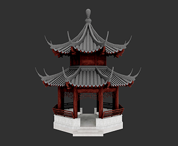 仿古建筑廊架亭廊亭子SketchUp草图大师SU模型下载202307954