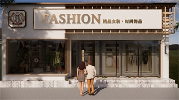 Enscap女装店铺门头SketchUp草图大师模型下载535